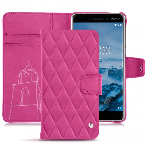 Protections haut de gamme (coque, étui, housse) fabriquées main pour Nokia 6 (2018) Rose BB - Couture ( Pantone #DB599F )