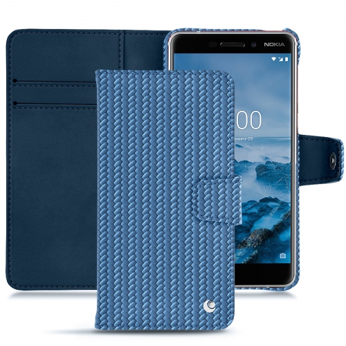 Capa em pele Nokia 6 (2018)Abaca ishia ( Pantone #395775 ) 
