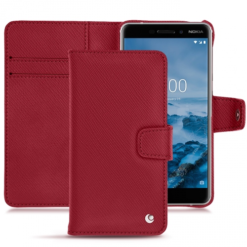 Funda de piel Nokia 6 (2018)Rouge passion ( Pantone #a6192e ) 