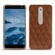 Custodia in pelle Nokia 6 (2018) - Marron - Couture ( Nappa - Pantone 1615C ) 