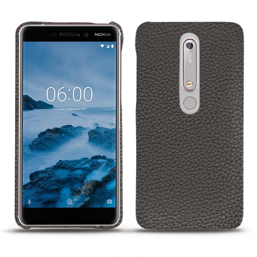Nokia 6 (2018) leather coverAnthracite ( Pantone #41403c ) 