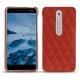 Coque cuir Nokia 6 (2018) - Papaye - Couture ( Pantone 180C ) 