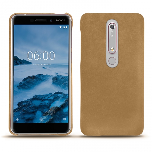 Nokia 6 (2018) leather coverSable vintage ( Pantone #9b7340 ) 