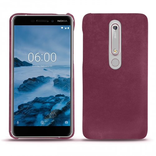 Custodia in pelle Nokia 6 (2018)Prune vintage ( Pantone #612434 ) 