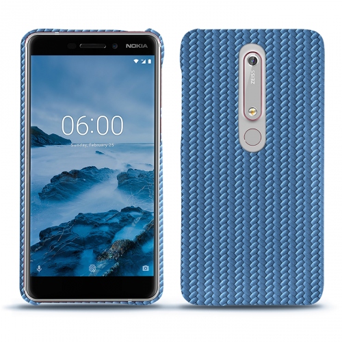 Custodia in pelle Nokia 6 (2018)Abaca ishia ( Pantone #395775 ) 
