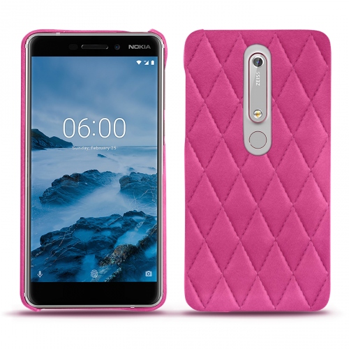 Custodia in pelle Nokia 6 (2018)Rose BB - Couture ( Pantone #DB599F )