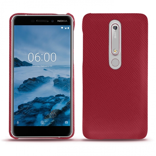 Etui premium cuir chic et élégant pour Nokia 6 (2018)Rouge passion ( Pantone #a6192e ) 
