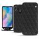 レザーケース Huawei P20 Lite - Ebène - Couture ( Sleek P C12 - Black ) 
