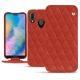 Custodia in pelle Huawei P20 Lite - Papaye - Couture ( Pantone 180C ) 