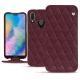 Housse cuir Huawei P20 Lite - Lie de vin - Couture ( Pantone 5115C ) 