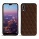Coque cuir Huawei P20 - Châtaigne - Couture ( Pantone 476C ) 