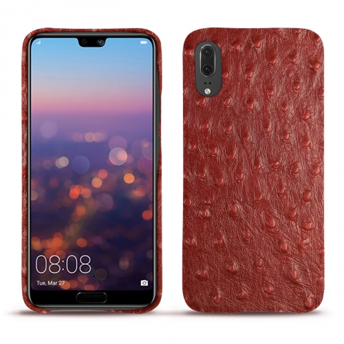 Capa em pele Huawei P20Autruche ciliegia ( Pantone #a4343a ) 
