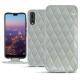 レザーケース Huawei P20 Pro - Gris - Couture ( Nappa - Pantone W428C ) 