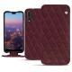 Housse cuir Huawei P20 Pro - Lie de vin - Couture ( Pantone 5115C ) 