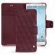 Housse cuir Sony Xperia XZ2 - Lie de vin - Couture ( Pantone 5115C ) 