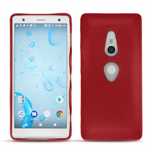 Sony Xperia XZ2 leather caseRouge ( Nappa - Pantone #d50032 ) 