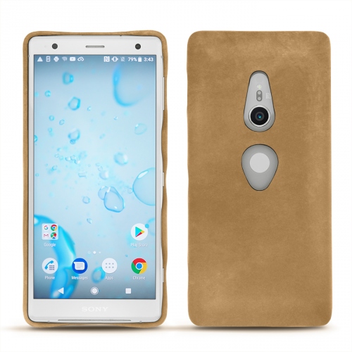 Custodia in pelle Sony Xperia XZ2Sable vintage ( Pantone #9b7340 ) 