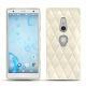 Sony Xperia XZ2 leather cover - Blanc - Couture ( Bologna - White ) 