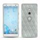 Coque cuir Sony Xperia XZ2 - Gris - Couture ( Nappa - Pantone W428C ) 