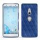 Coque cuir Sony Xperia XZ2 - Bleu océan - Couture ( Nappa - Pantone 293C ) 