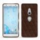 Coque cuir Sony Xperia XZ2 - Châtaigne - Couture ( Pantone 476C ) 