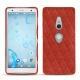 Custodia in pelle Sony Xperia XZ2 - Papaye - Couture ( Pantone 180C ) 
