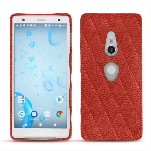 Capa em pele Sony Xperia XZ2Papaye - Couture ( Pantone #b54317 ) 