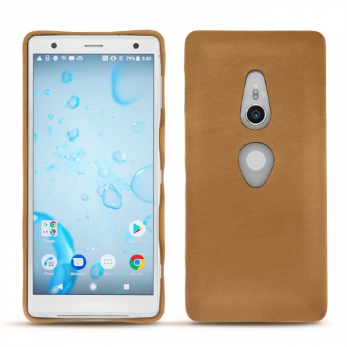 Funda de piel Sony Xperia XZ2Castan esparciate ( Pantone #824F2A )