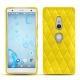 Coque cuir Sony Xperia XZ2 - Jaune fluo - Couture