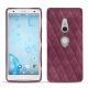 Sony Xperia XZ2 leather cover - Prune vintage - Couture