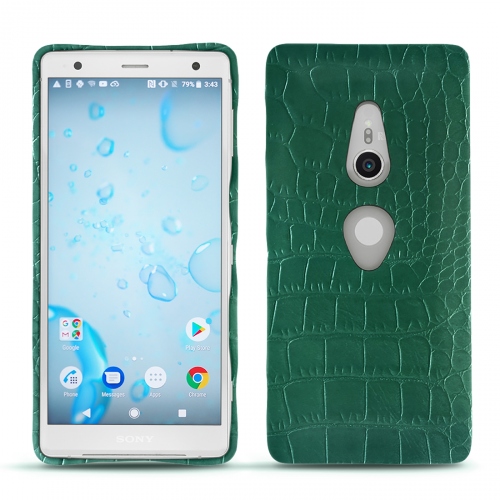 Funda de piel Sony Xperia XZ2Crocodile pino ( Pantone #173F35 ) 