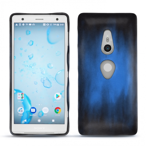 Sony Xperia XZ2 leather caseBleu Patine