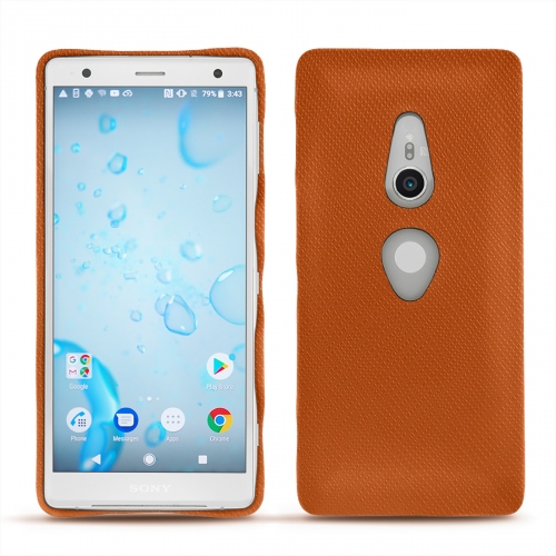 Sony Xperia XZ2 leather caseOrange vibrant ( Pantone #e36b39 ) 