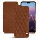 Housse cuir Huawei P20 Pro - Marron - Couture ( Nappa - Pantone 1615C ) 