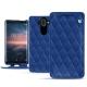 Housse cuir Nokia 8 Sirocco - Bleu océan - Couture ( Nappa - Pantone 293C ) 