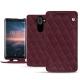 Housse cuir Nokia 8 Sirocco - Lie de vin - Couture ( Pantone 5115C ) 