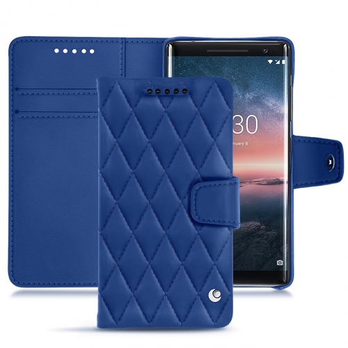 Lederschutzhülle Nokia 8 SiroccoBleu océan - Couture ( Nappa - Pantone #15458a) 