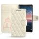 가죽 커버 Nokia 8 Sirocco - Blanc escumo - Couture