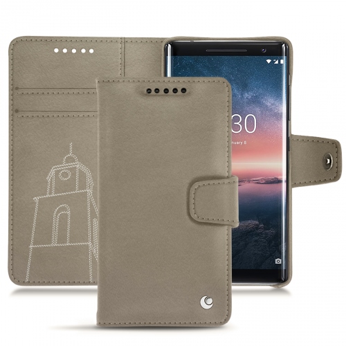 Nokia 8 Sirocco leather case and coverDarboun sabla ( Pantone #BCB1A1 )