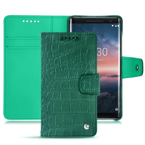 Custodia in pelle Nokia 8 SiroccoCrocodile pino ( Pantone #173F35 ) 