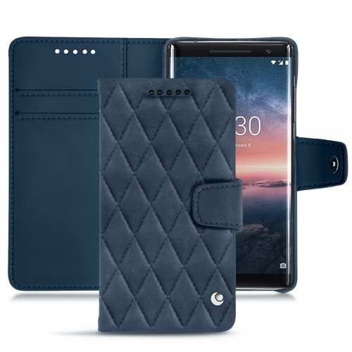 Nokia 8 Sirocco leather case and coverJean vintage - Couture ( Pantone #2f414f  ) 