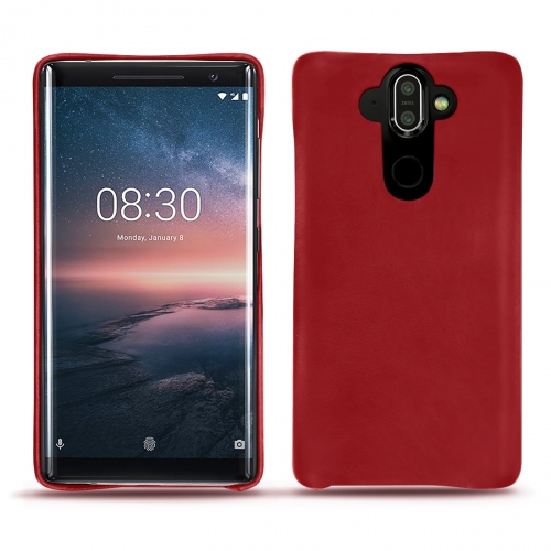 가죽 커버 Nokia 8 SiroccoRouge ( Nappa - Pantone #d50032 ) 