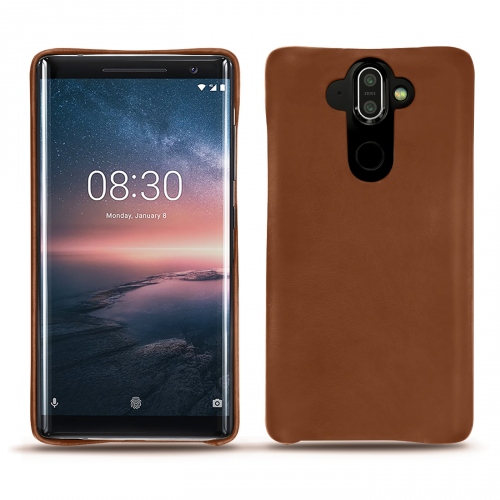 Protections (étui, coque, housse) en cuir fabriquées main pour Nokia 8 SiroccoMarron ( Nappa - Pantone #8B4720 ) 