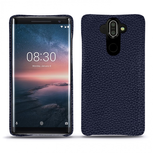 Protections (étui, coque, housse) en cuir fabriquées main pour Nokia 8 SiroccoCobalt ( Pantone #2b253f ) 