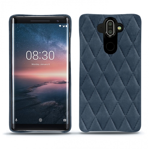 Funda de piel Nokia 8 SiroccoJean vintage - Couture ( Pantone #2f414f  ) 
