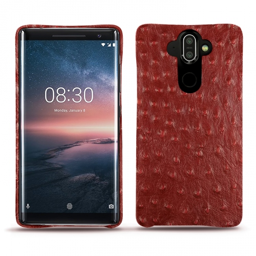 Nokia 8 Sirocco leather coverAutruche ciliegia ( Pantone #a4343a ) 
