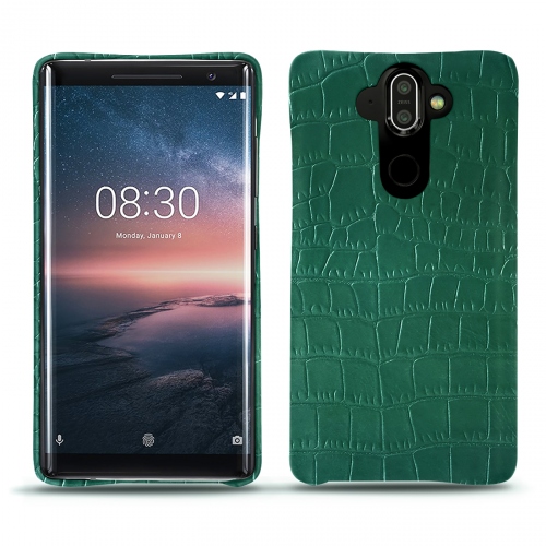 가죽 커버 Nokia 8 SiroccoCrocodile pino ( Pantone #173F35 ) 