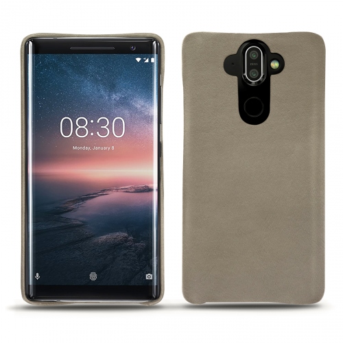 Funda de piel Nokia 8 SiroccoDarboun sabla ( Pantone #BCB1A1 )