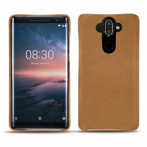 Lederschutzhülle Nokia 8 SiroccoCastan esparciate ( Pantone #824F2A )