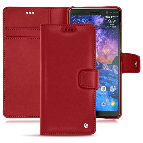 Lederschutzhülle Nokia 7 PlusRouge ( Nappa - Pantone #d50032 ) 